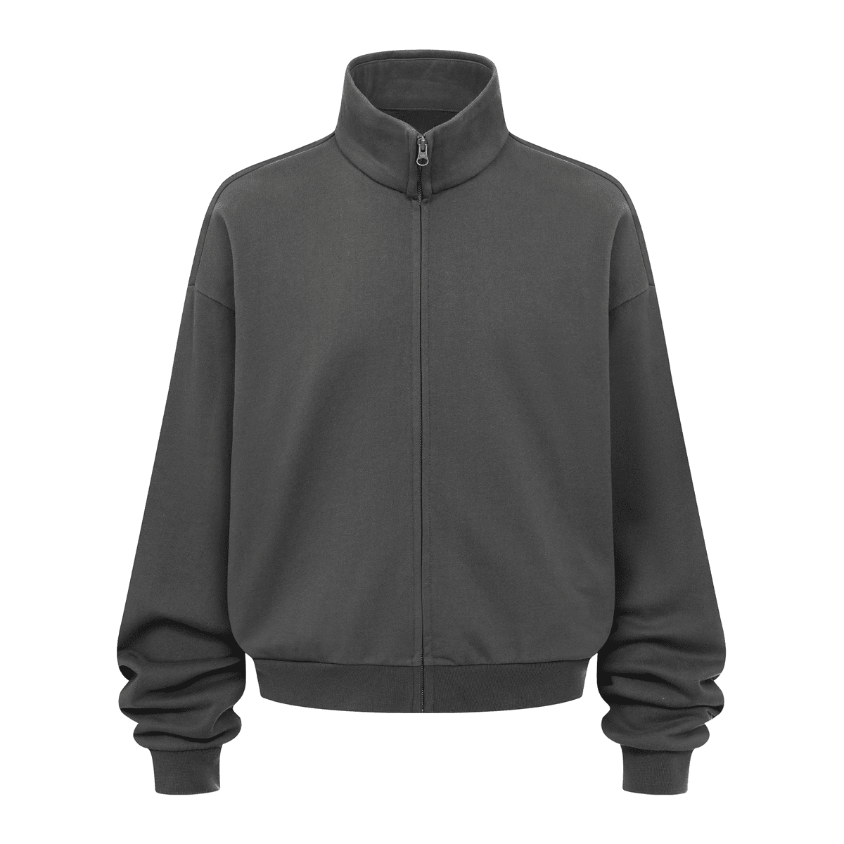 Unisex Brushed Stand-collar Zip-up Jacket