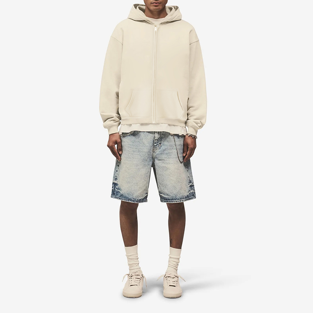 Unisex Cropped Oversized Zip-up Hoodie (460 GSM)