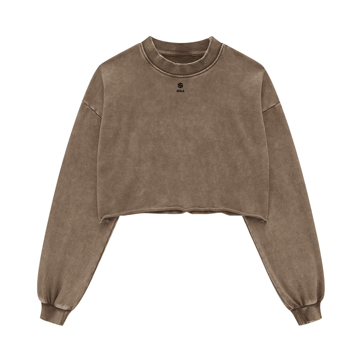Cropped Oversized Washed Sweatshirt with Raw-Edge Streetwear Style