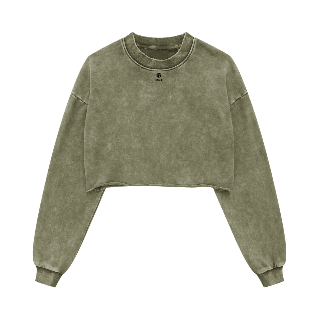 Cropped Oversized Washed Sweatshirt with Raw-Edge Streetwear Style