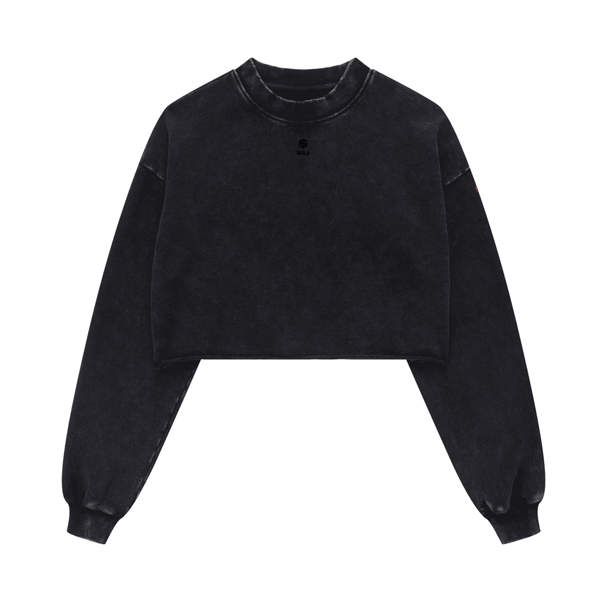 Cropped Oversized Washed Sweatshirt with Raw-Edge Streetwear Style
