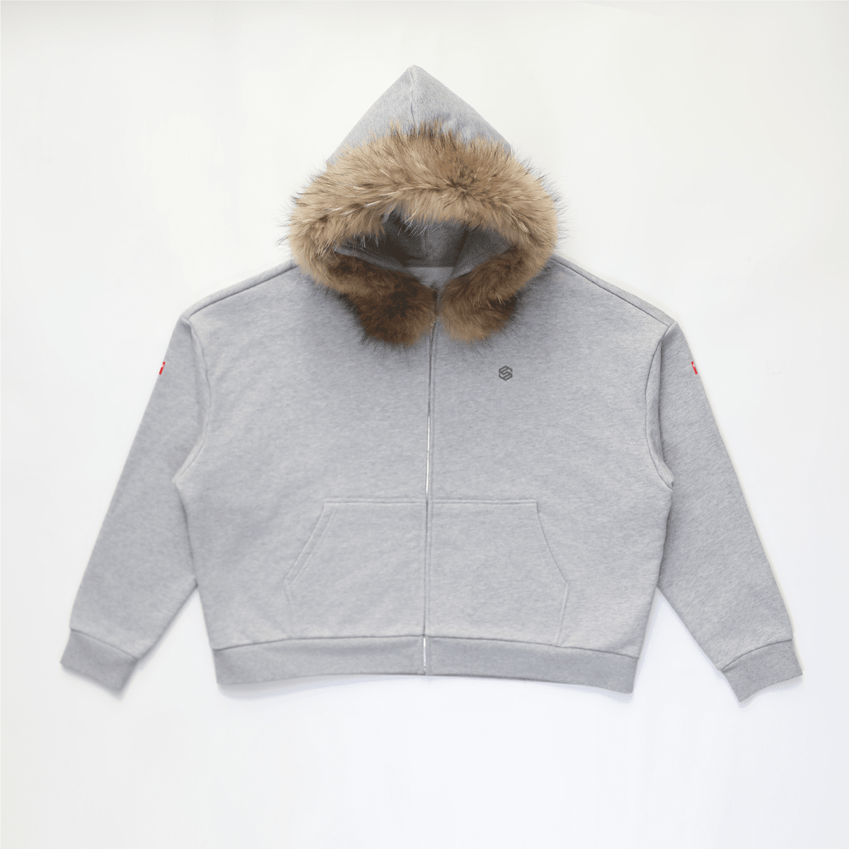Unisex Fur-Trim Zip-Up Hoodie（400GSM）