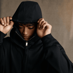 Windproof Sports Zip-up Hoodie with Built-in Face Mask