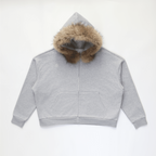 Unisex Fur-Trim Zip-Up Hoodie（400GSM）
