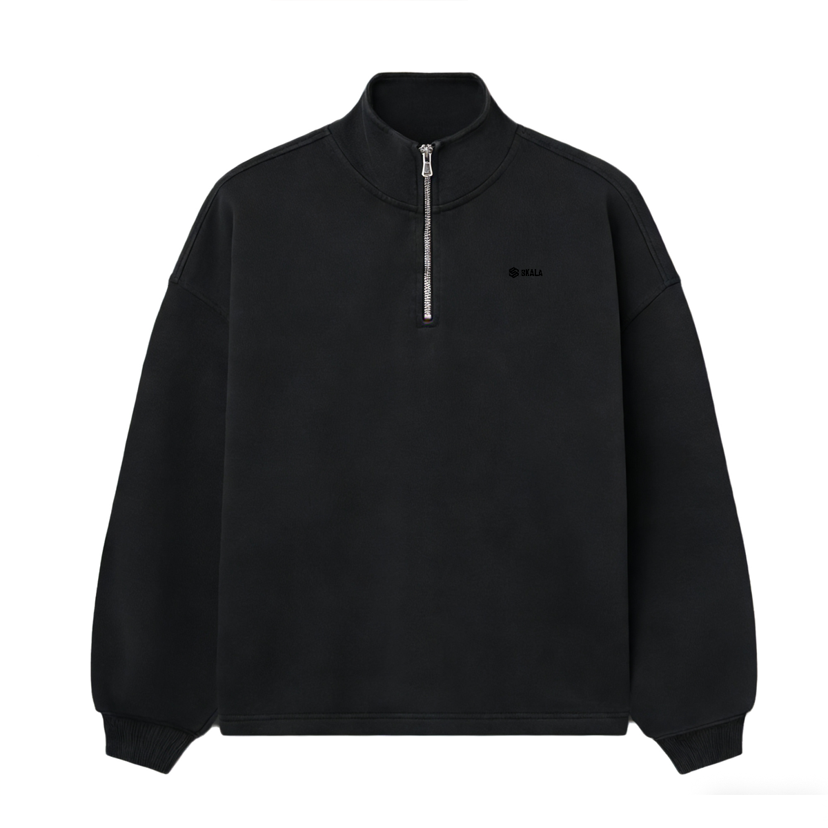Unisex Stand-Up Collar Half-Zip Panelled Sweatshirt（460GSM）