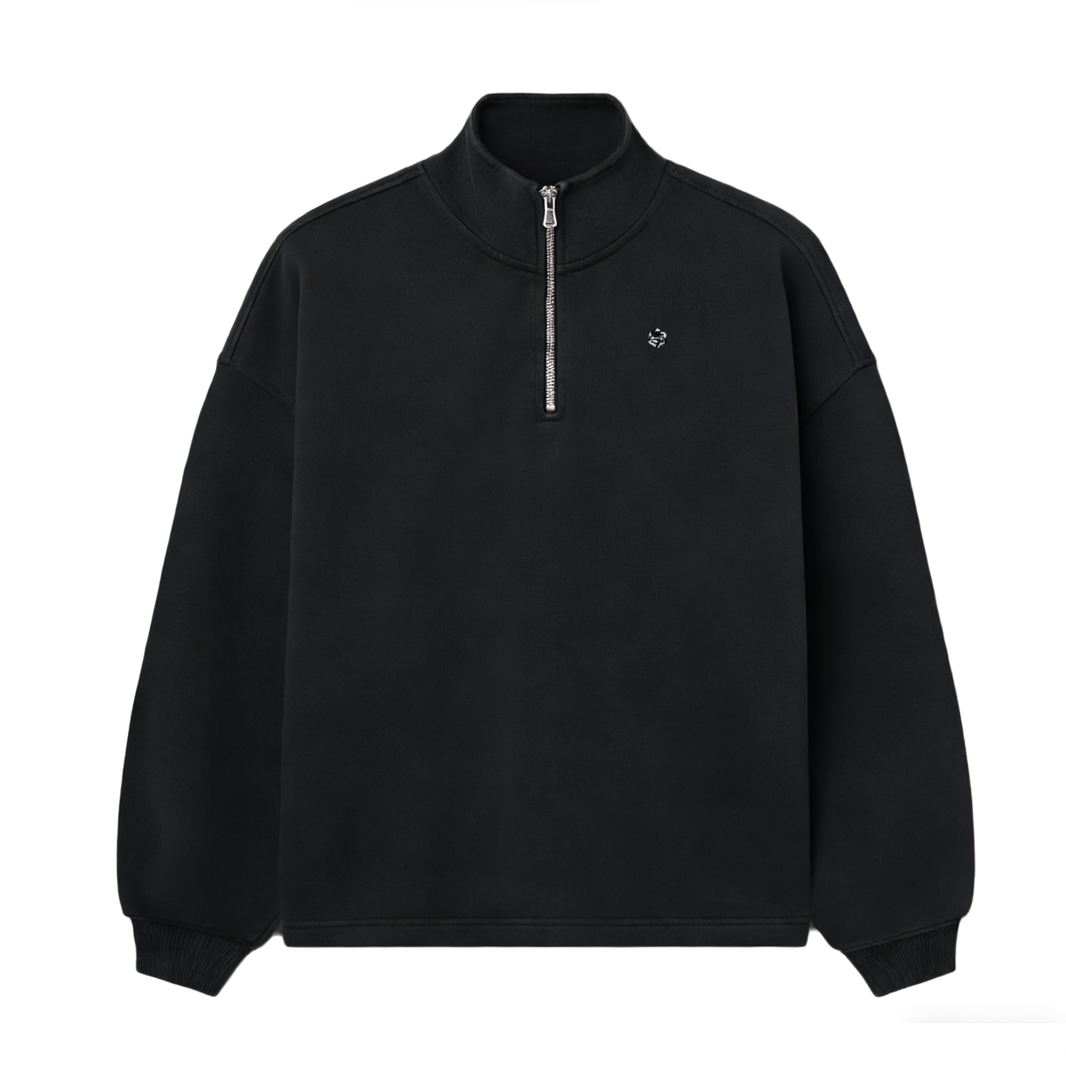 Unisex Stand-Up Collar Half-Zip Panelled Sweatshirt（460GSM）