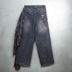 Unisex Loose Fit Straight-Leg Washed Jeans