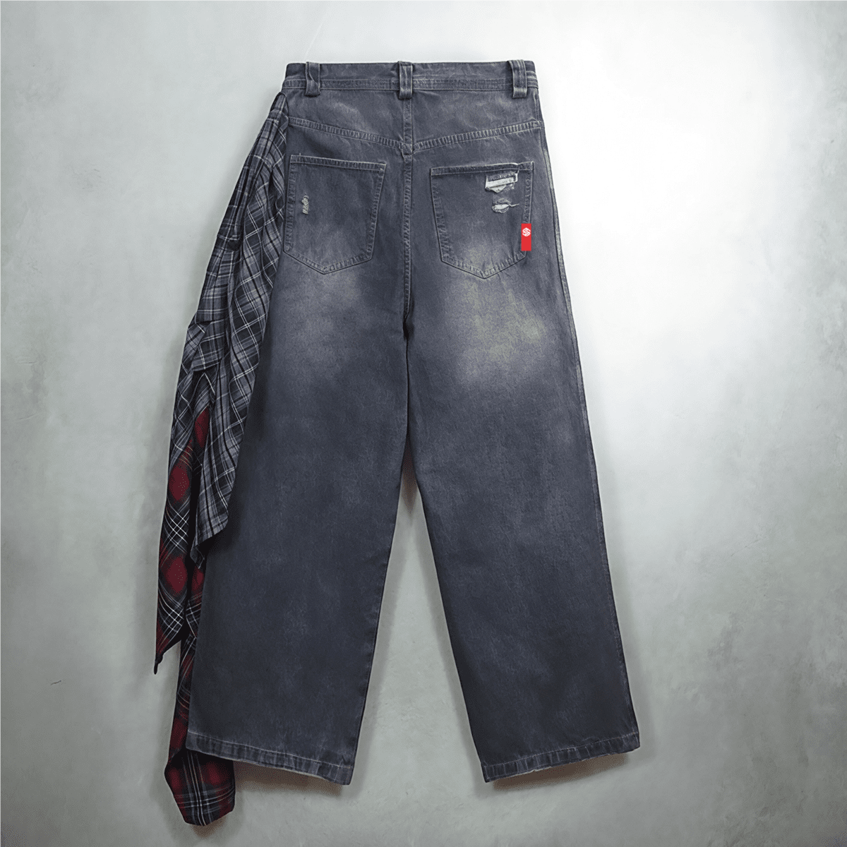 Unisex Loose Fit Straight-Leg Washed Jeans