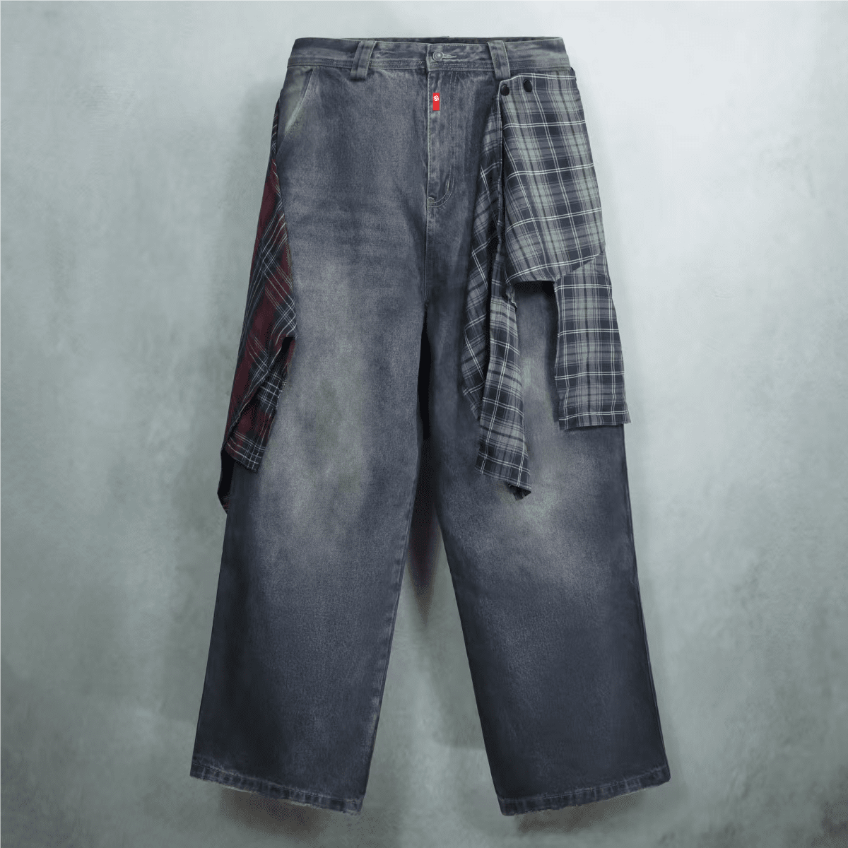 Unisex Loose Fit Straight-Leg Washed Jeans