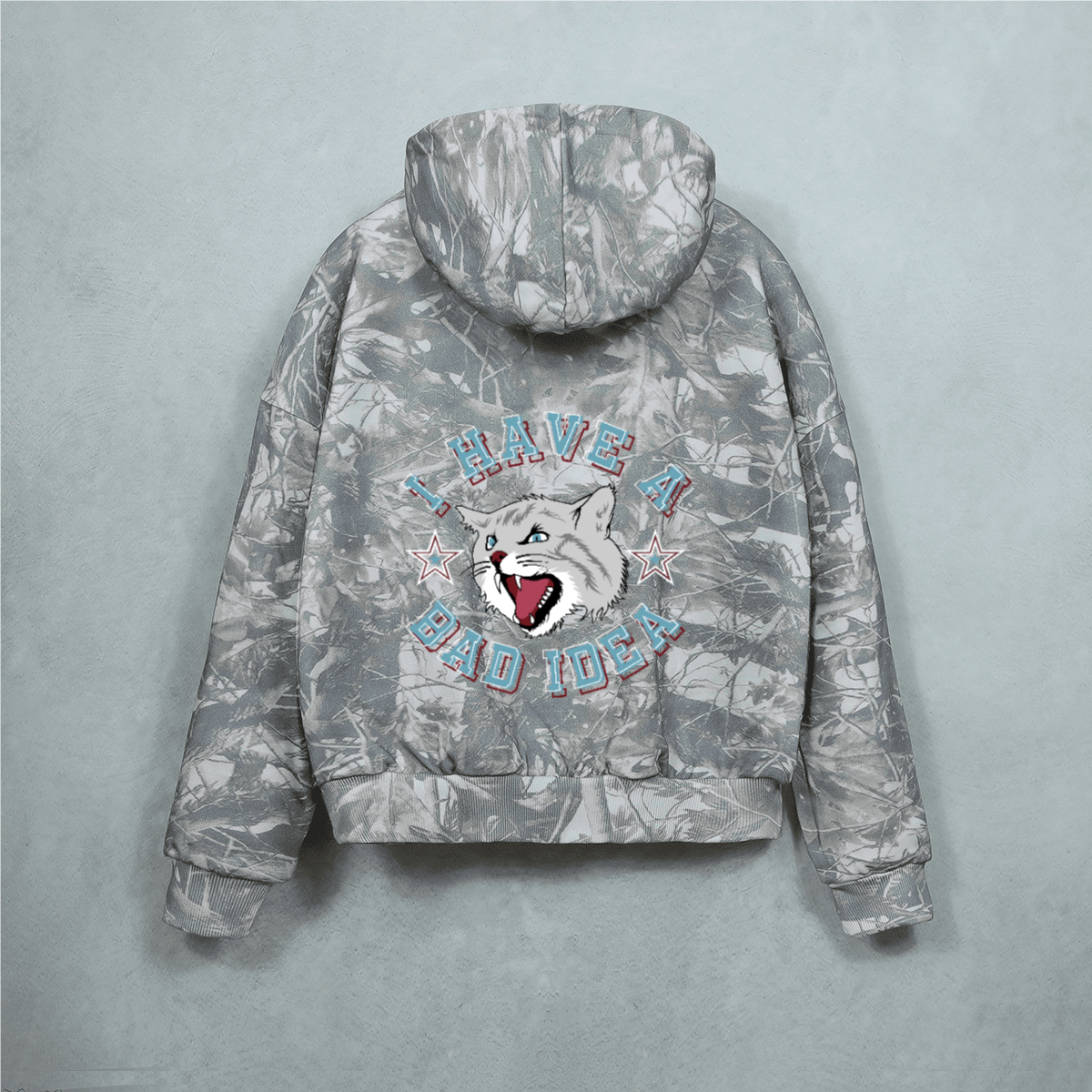 Unisex 100% Cotton Heavyweight French Terry Camo Hoodie（400GSM）