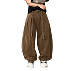 Loose-Fit Brown Washed Curved Denim Jeans for Relaxed Style