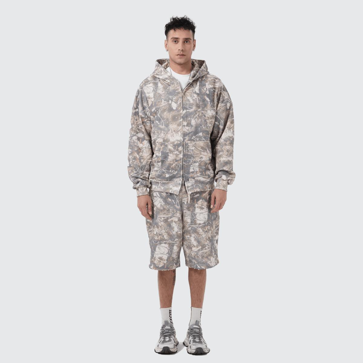 Unisex 100% Cotton Heavyweight French Terry Camo Zip-Up Hoodie (400 GSM)