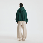 Unisex Boxy Cropped Fleece Zip-Up Hoodie