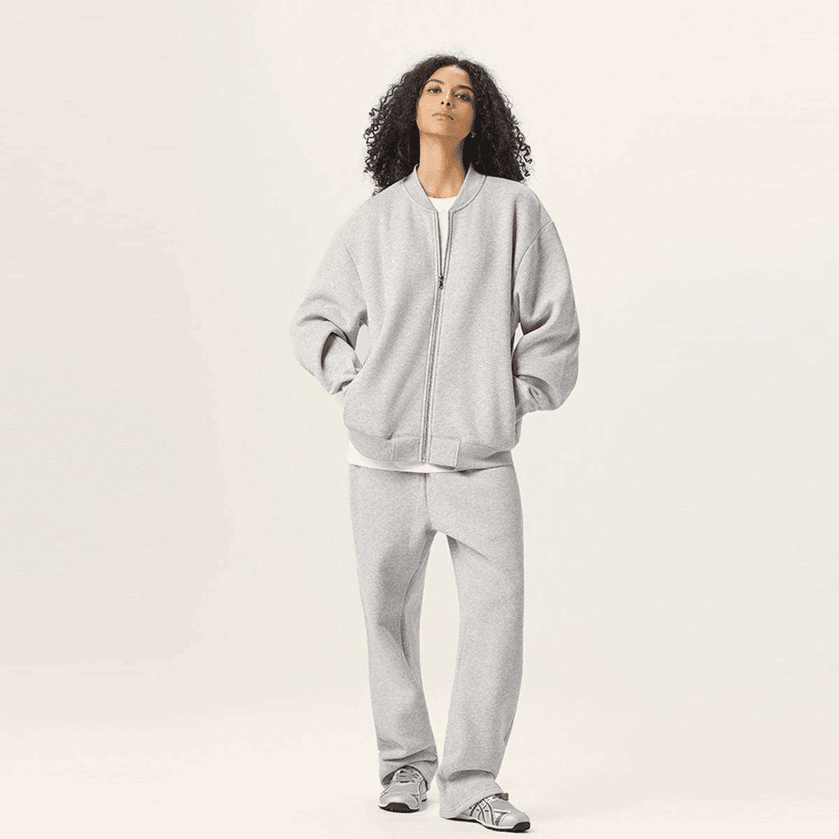 unisex fleece zip-up baseball jacket