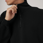 Unisex Stand-Up Collar Half-Zip Panelled Sweatshirt（460GSM）