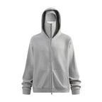 Windproof Sports Zip-up Hoodie with Built-in Face Mask