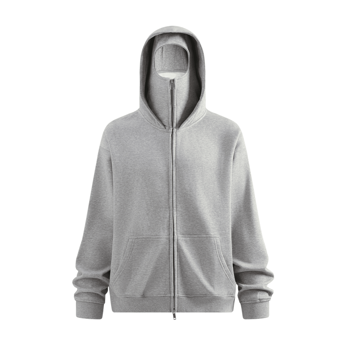 Windproof Sports Zip-up Hoodie with Built-in Face Mask