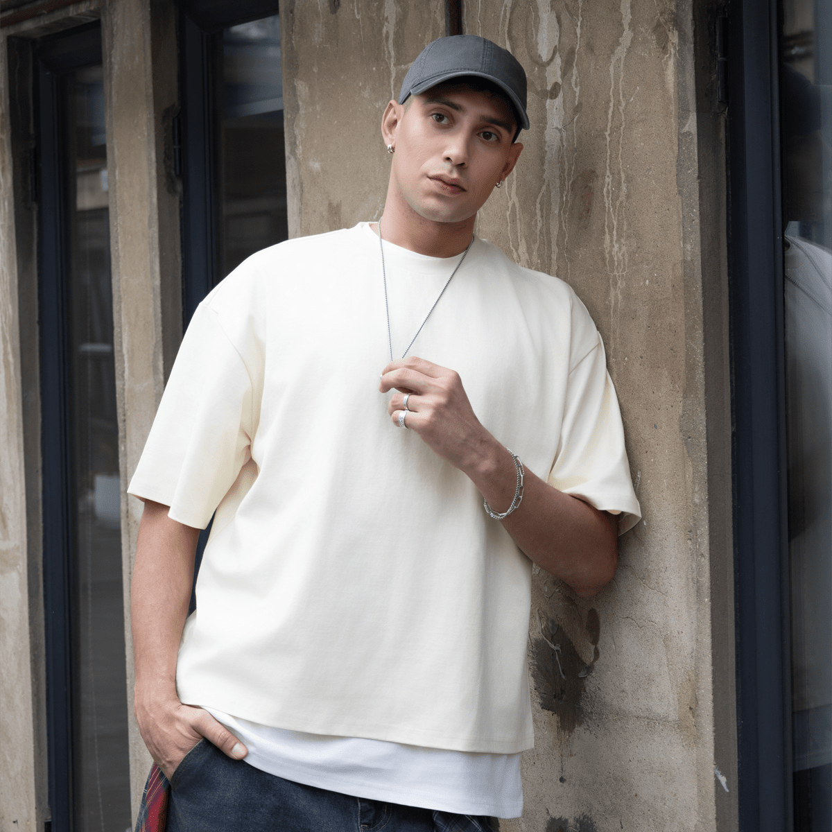 Unisex Cropped Loose T-shirt(280GSM)