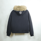 Unisex Heavyweight Fur-Trim Zip-Up Hoodie (400GSM)