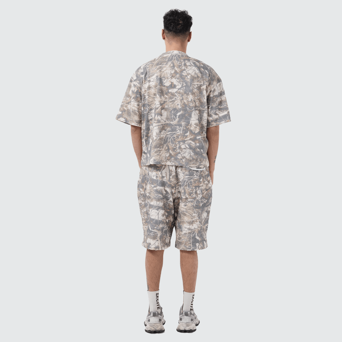 Unisex Cropped Camouflage Tree Print T-shirt（270GSM）
