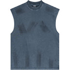 Distressed High Street Round Neck Sleeveless