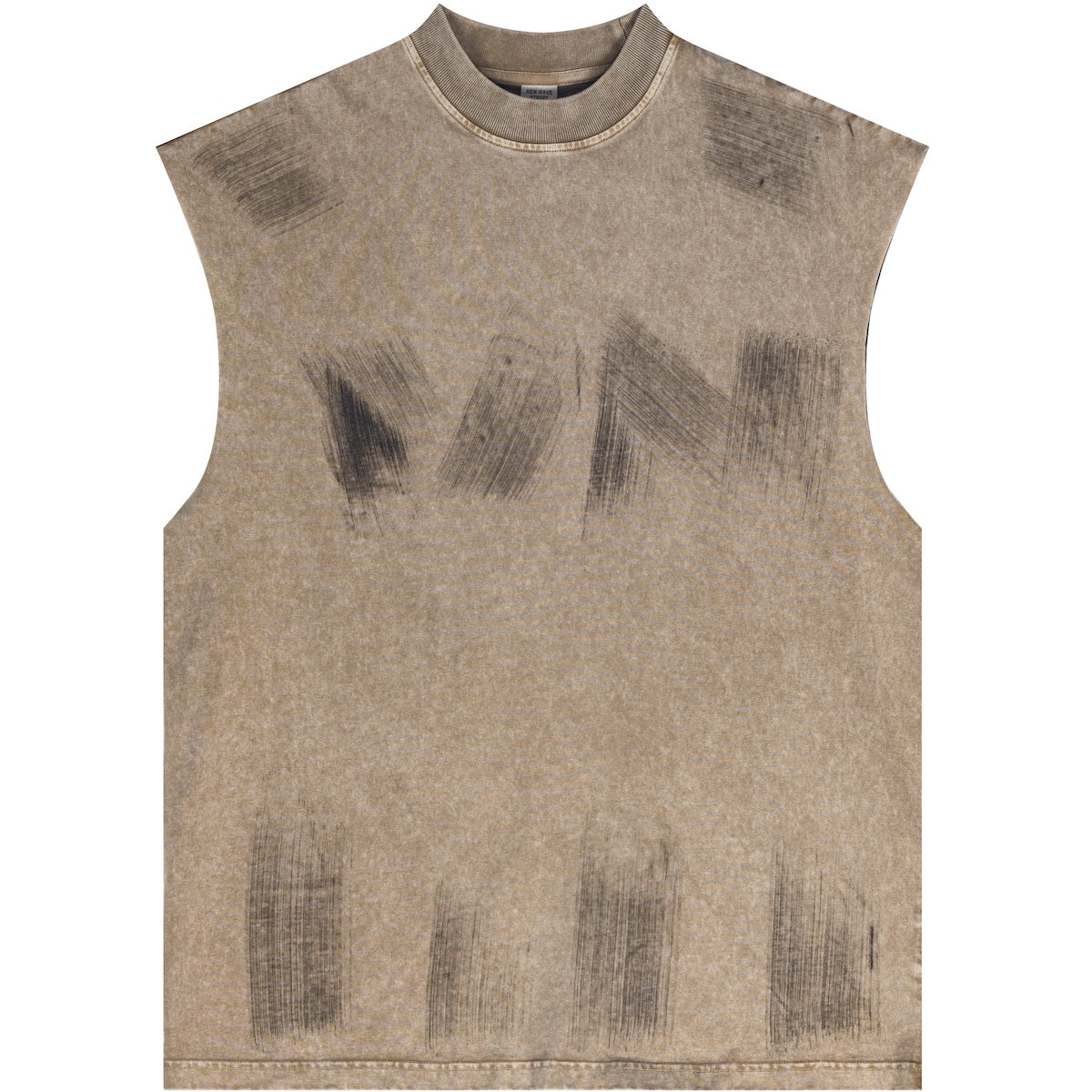 Distressed High Street Round Neck Sleeveless