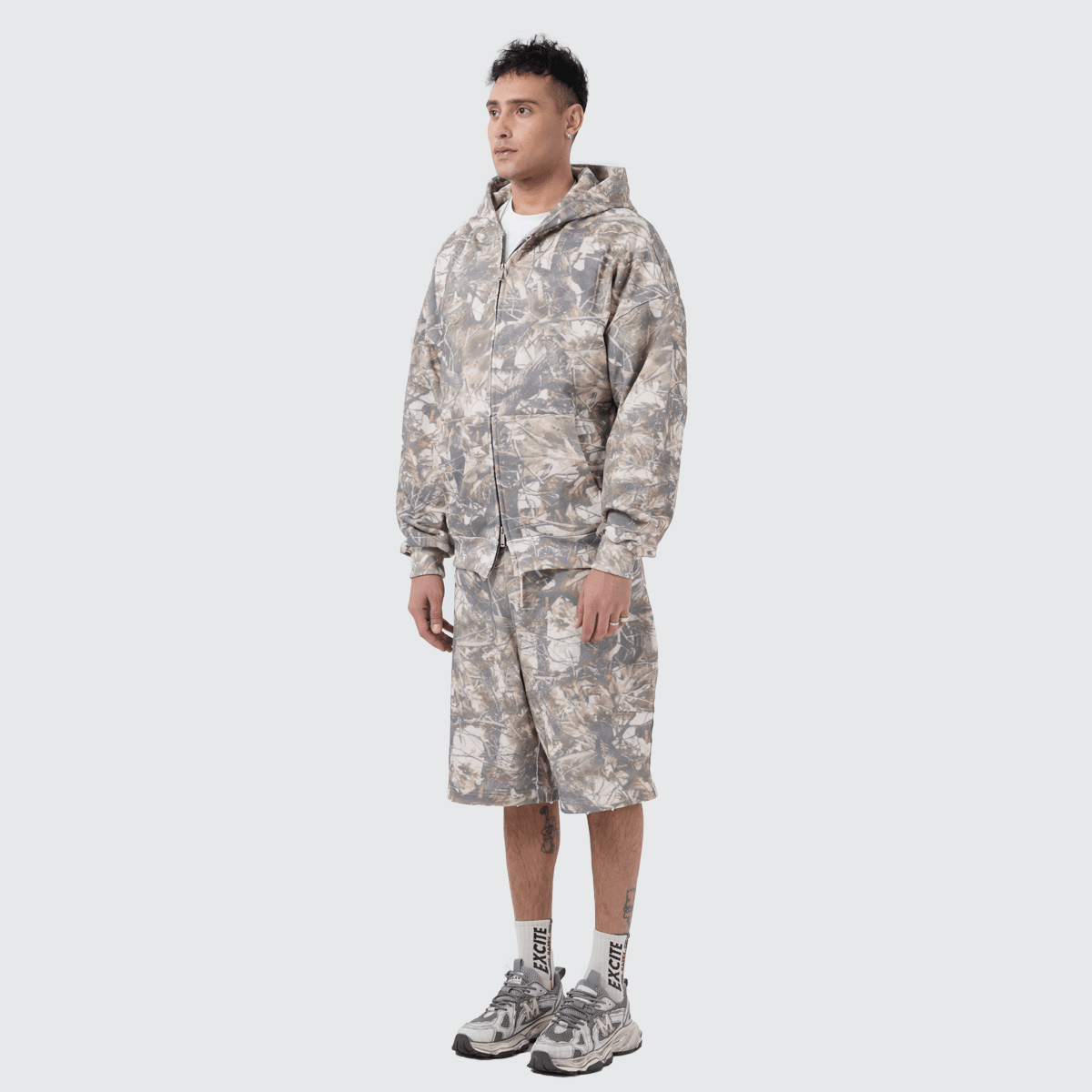 Unisex 100% Cotton Heavyweight French Terry Camo Zip-Up Hoodie (400 GSM)