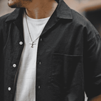 Cuban Collar Short-sleeve Shirt