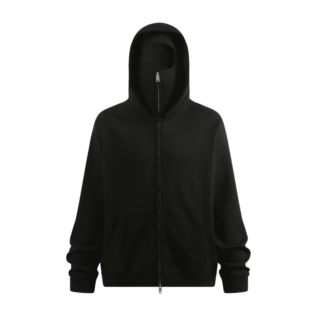 Windproof Sports Zip-up Hoodie with Built-in Face Mask