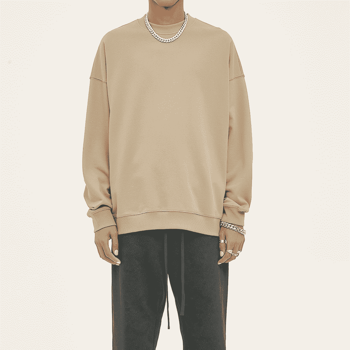 Unisex Cotton Lightweight Oversize Crewneck Sweatshirt