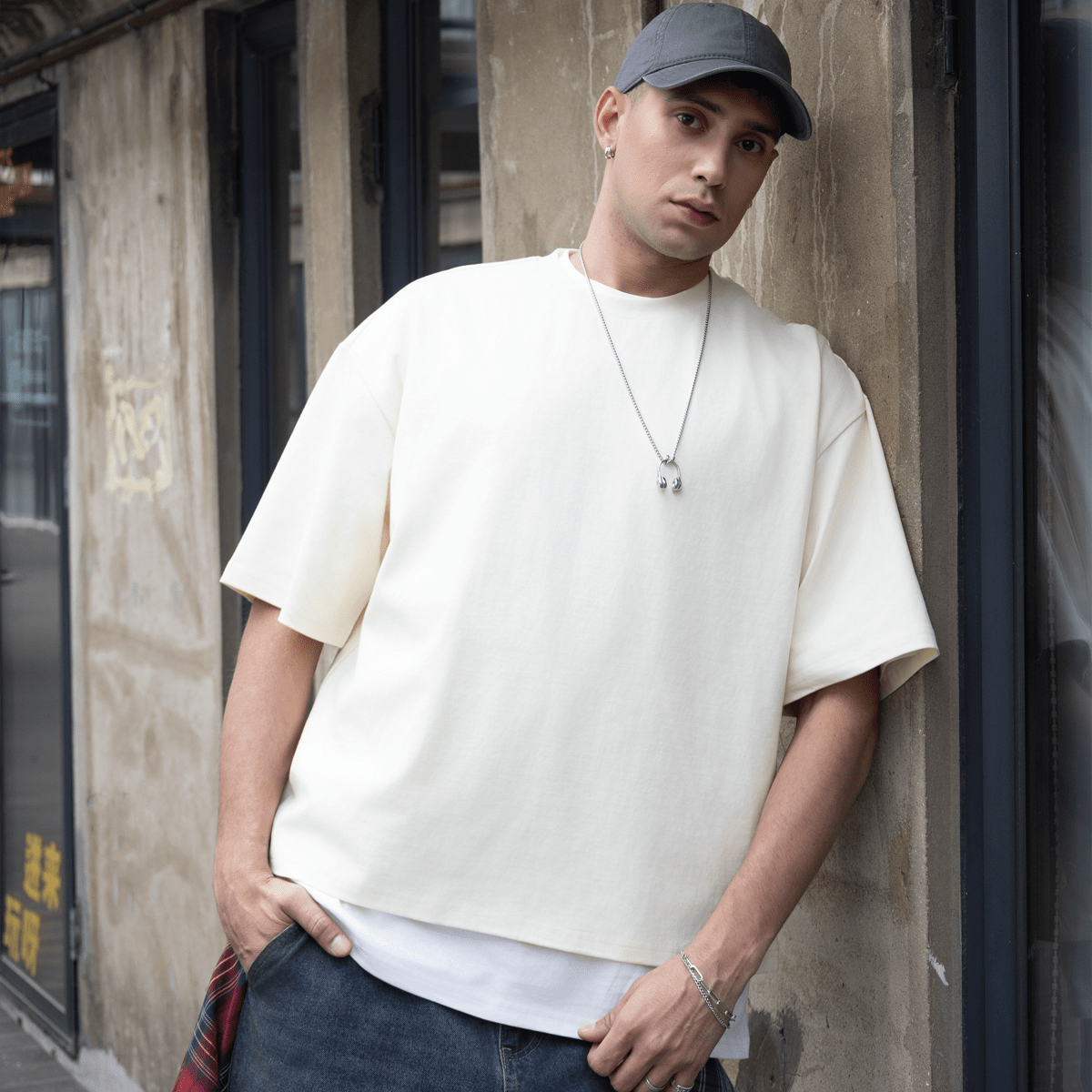 Unisex Cropped Loose T-shirt(280GSM)