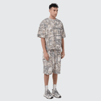 Unisex Cropped Camouflage Tree Print T-shirt（270GSM）