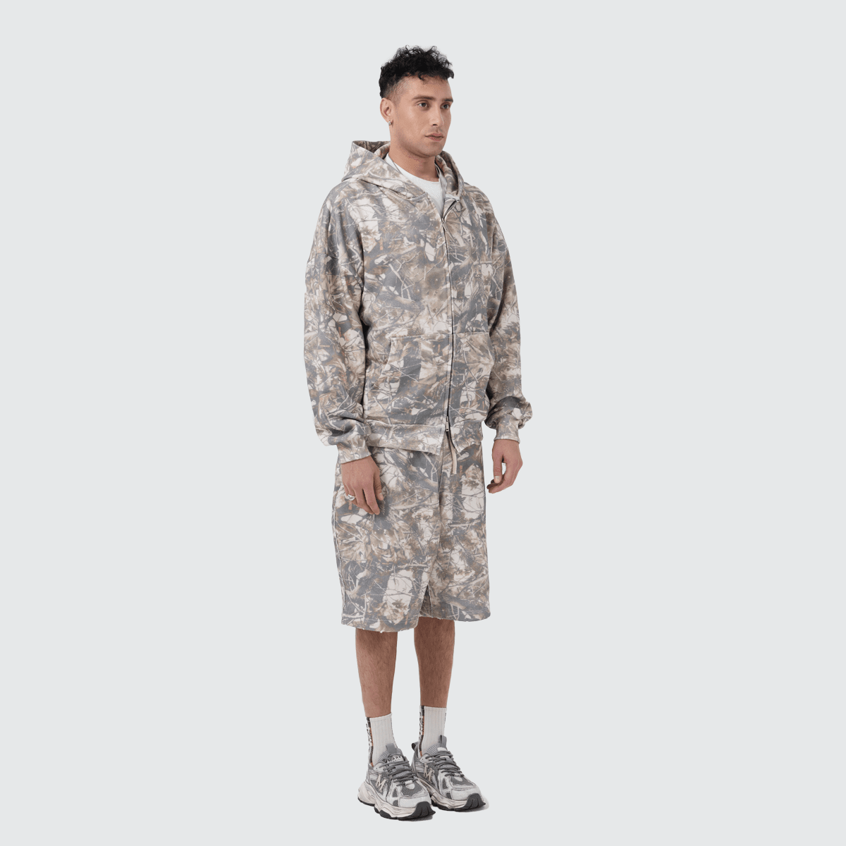 Unisex 100% Cotton Heavyweight French Terry Camo Zip-Up Hoodie (400 GSM)