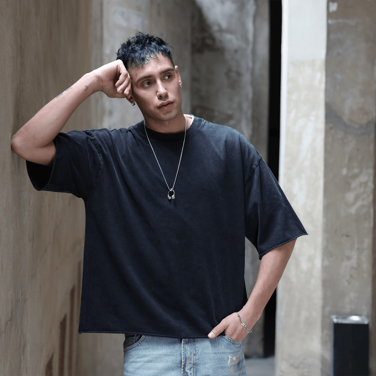 Unisex Cropped Snow Washed T-shirt(300GSM)