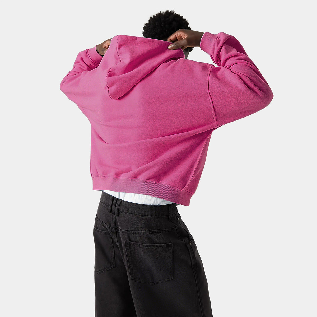 Unisex Cropped Double-Zip Hoodie