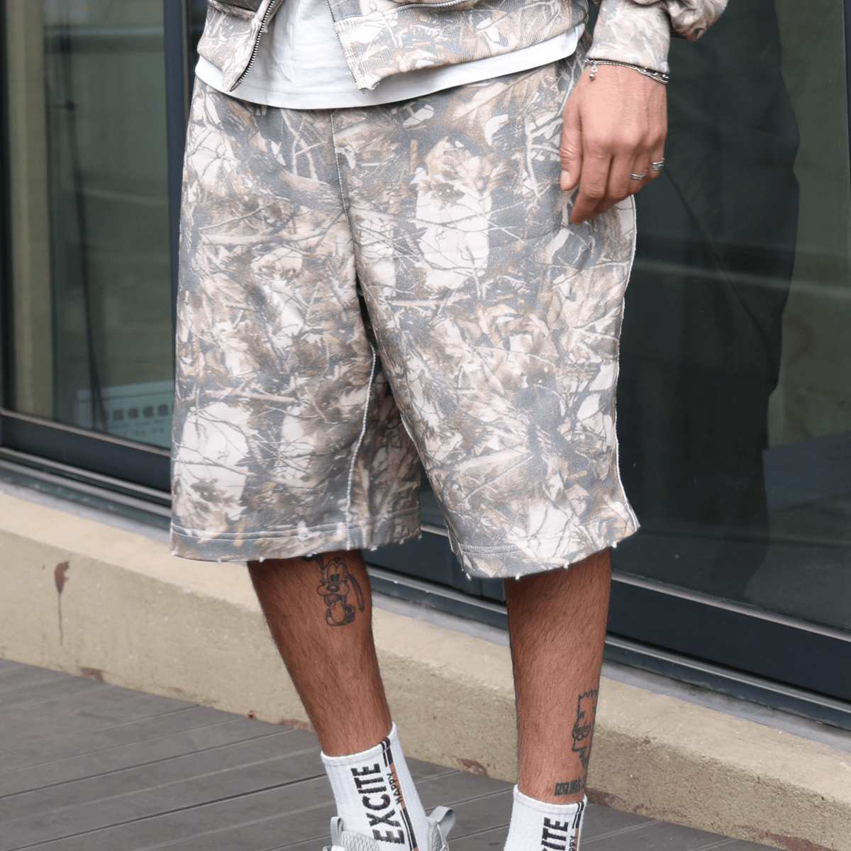 Unisex 100% Cotton French Terry Camo Shorts（400GSM）