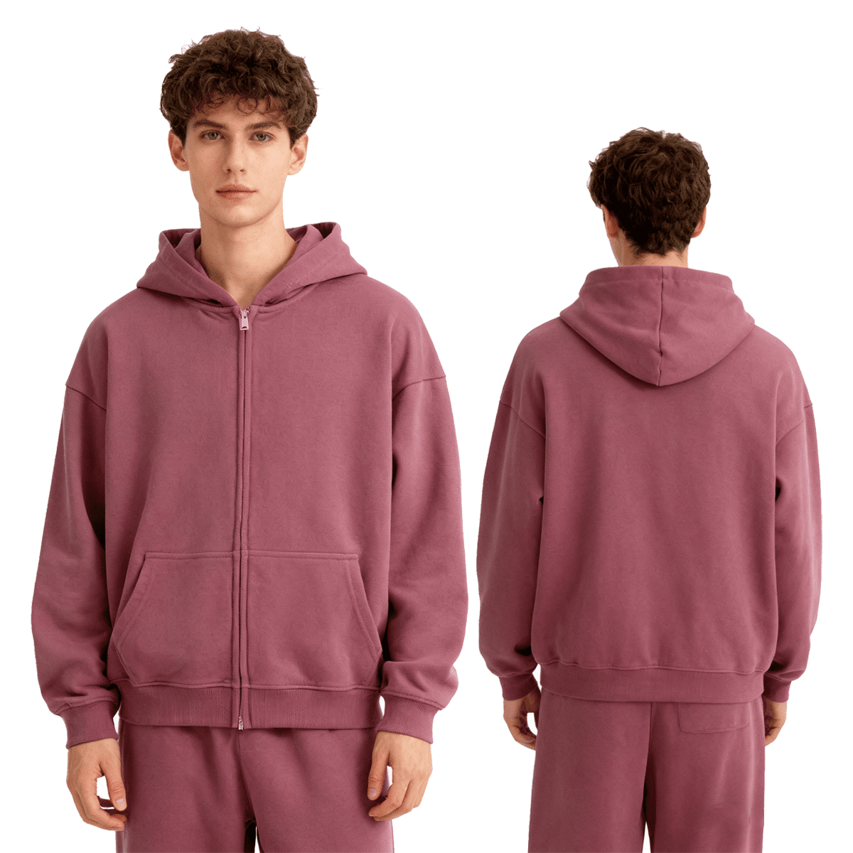 Unisex Cropped Oversized Zip-up Hoodie (460 GSM)