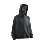 Windproof Sports Zip-up Hoodie with Built-in Face Mask