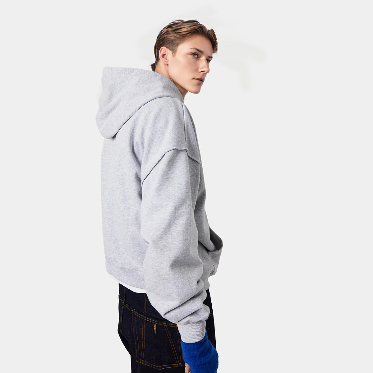 Unisex Cropped Double-Zip Hoodie