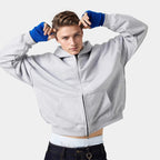 Unisex Cropped Double-Zip Hoodie