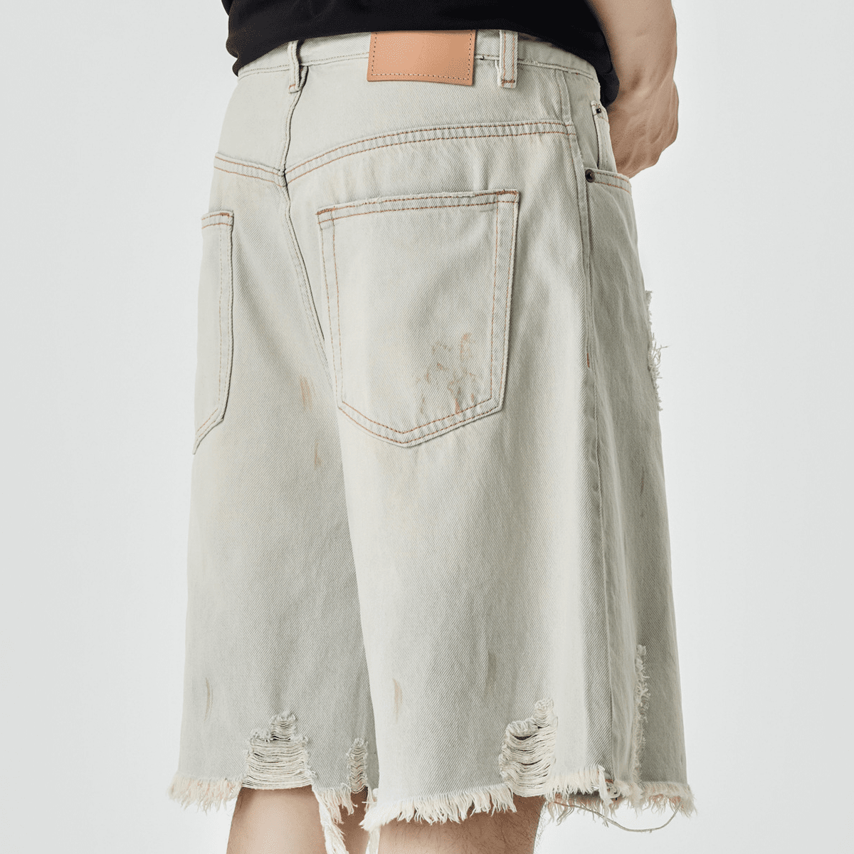 Unisex Distressed Denim Shorts