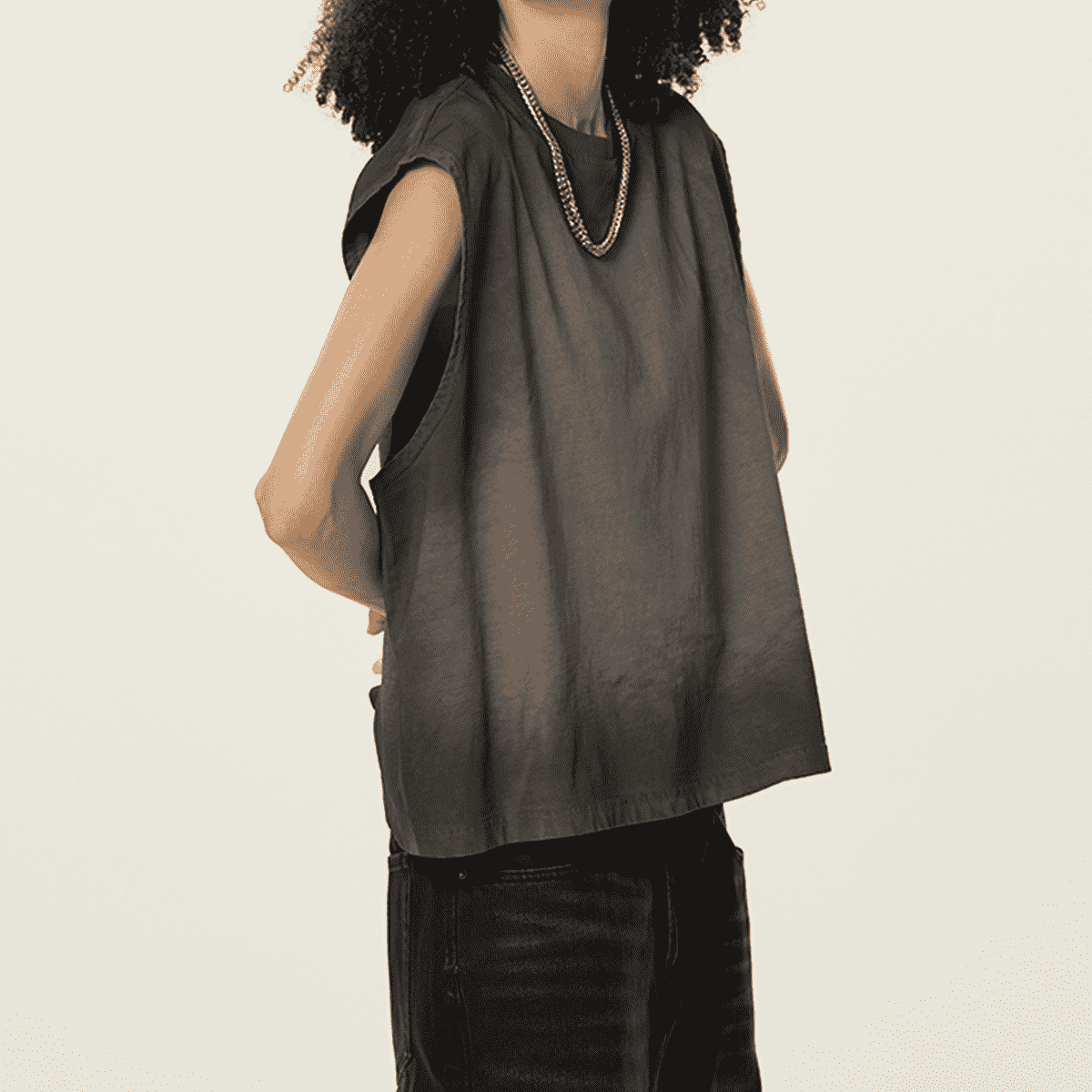 Unisex Cropped Boxy Washed Gradient Pure Cotton Tank Top (230 gsm)