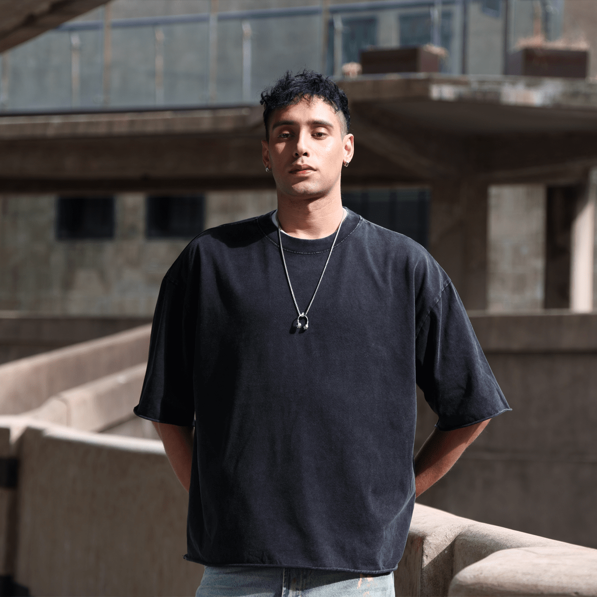 Unisex Cropped Snow Washed T-shirt(300GSM)