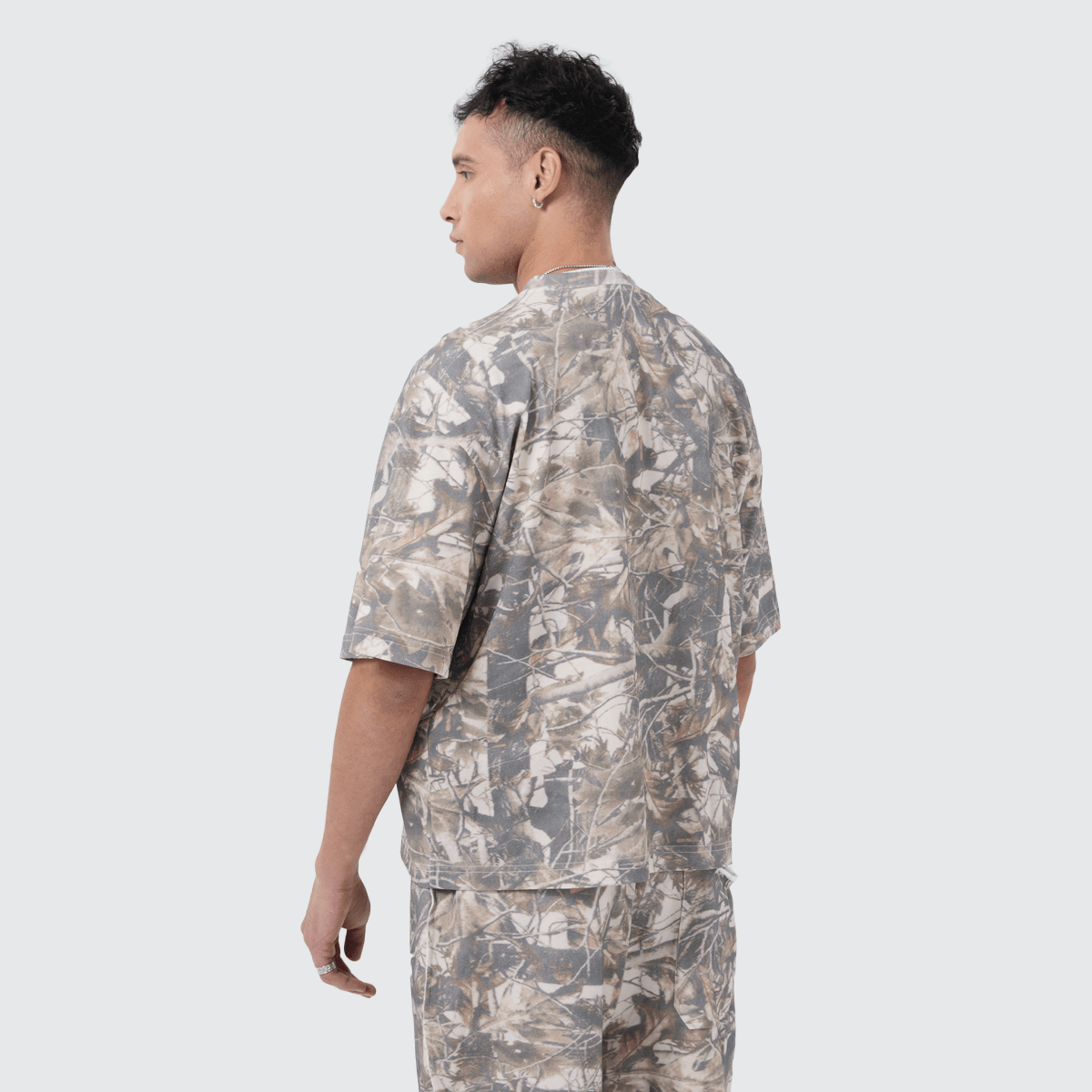 Unisex Cropped Camouflage Tree Print T-shirt（270GSM）