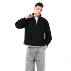 Unisex Stand-Up Collar Half-Zip Panelled Sweatshirt（460GSM）