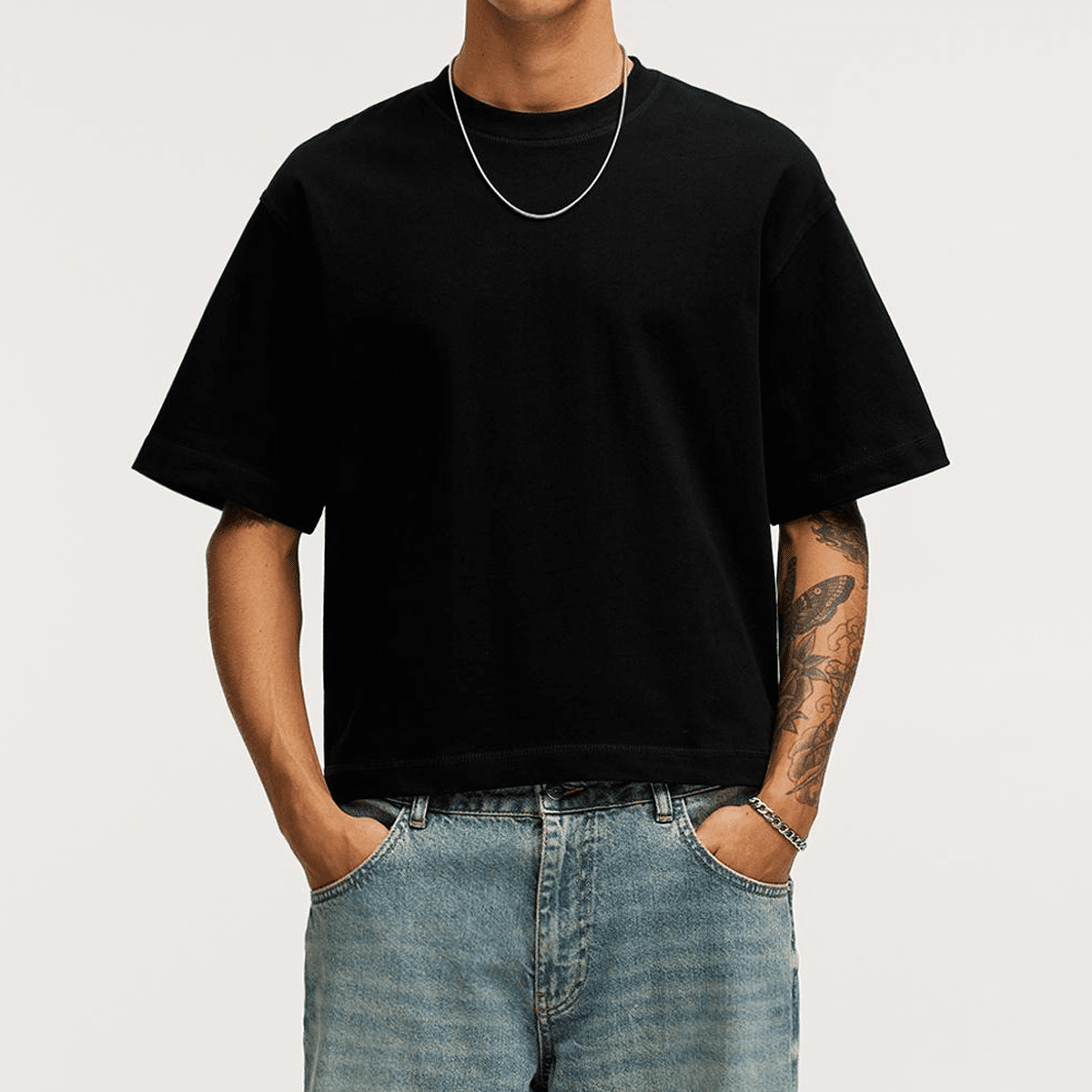 Unisex 100% Combed Cotton Cropped Oversized T-shirt (250g)