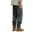 Unisex Loose-Fit Harem Cargo Denim Jeans