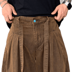 Loose-Fit Brown Washed Curved Denim Jeans for Relaxed Style