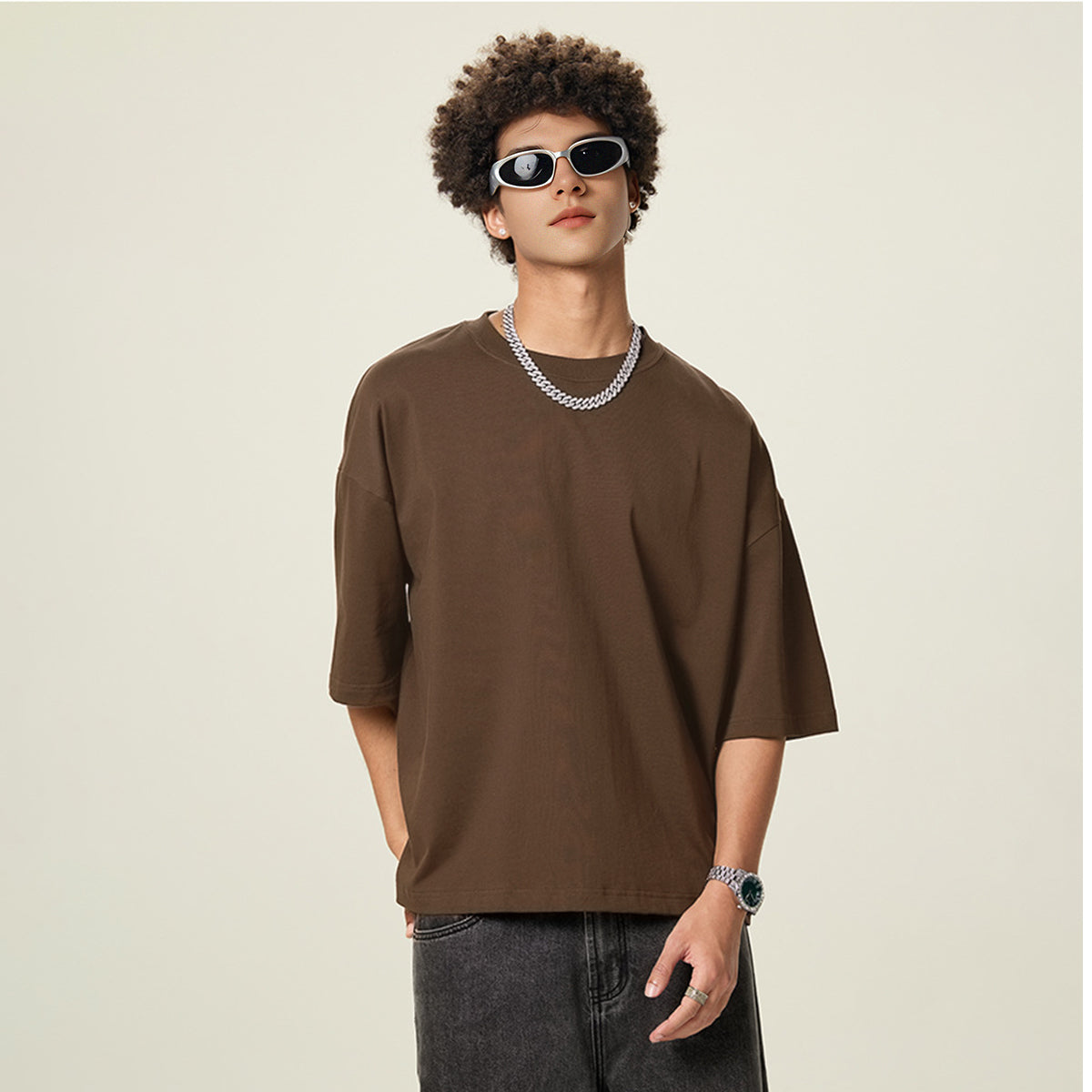 Unisex Cropped Loose T-shirt(280GSM)