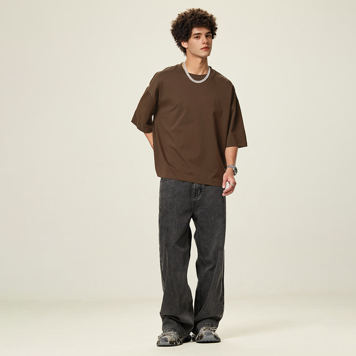 Unisex Cropped Loose T-shirt(280GSM)